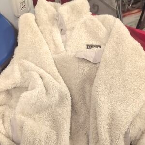 L.L. Bean Off-White Fleece Pullover